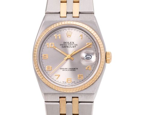 ROLEX Datejust 36 "Oysterquartz" Herrenuhr, Ref. 17013. Ca. 1982. Edestahl/Gelbgold 18K, Seriennummer 7199626. Quartz-Werk, f