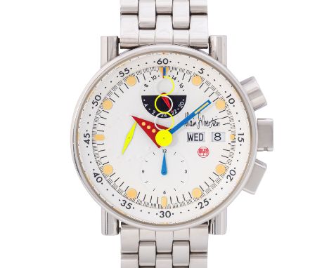 ALAIN SILBERSTEIN "Krono Bauhaus" Herren Armbanduhr. Erstkauf 11/1995 bei Peter Früh in Achern. Edelstahl mit Saphirglasboden