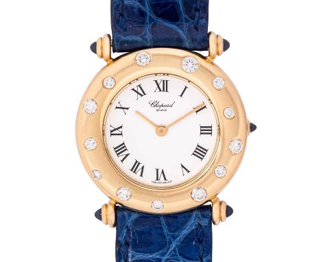 CHOPARD Classic Damen Armbanduhr Ref. 6219. Gelbgold 18K mit Brillantlünette (ingesamt 13 Brillanten). Quartz-Werk mit neuer 