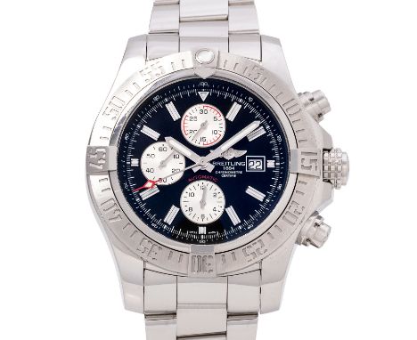 BREITLING Super Avenger Chronograph Ref. A13371 von 2017. Edelstahl. Automatik-Werk Kal. 13 mit sehr guten Gangwerten (+5Sek.