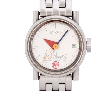 ALAIN SILBERSTEIN "Mikro" Damen Armbanduhr. Erstkauf 12/1995. Limitierte Edition No. 755 von 999. Edelstahl mit Saphirglasbod