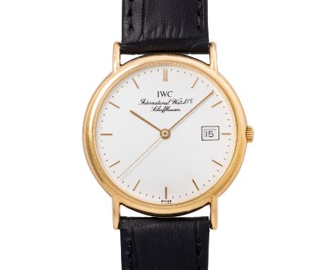 IWC Portofino 18K Gelbgold Herren Armbanduhr von 2006. Gehäuse 18K Gelbgold. Quartz-Werk mit neuer Batterie in funktionsfähig