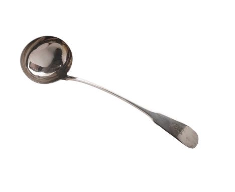 A George IV silver North Country soup ladle, Fiddle pattern, initialled ‘S’, by Reid &amp; Sons, (Christian &amp; David), New