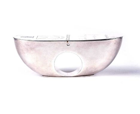 A rare George III silver 'thumbhole' snuff box with twin compartments, a flush hinge, and gilt interiors, one cover engraved 