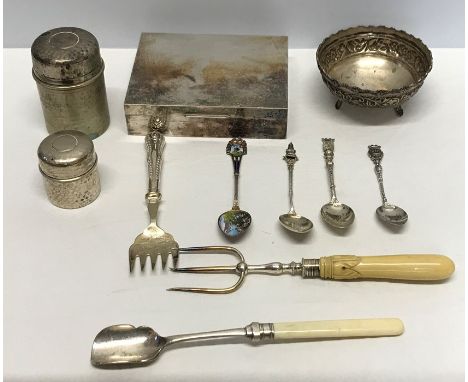 Miscellany to include various continental silver items, marked 800, stilton scoop etc. 