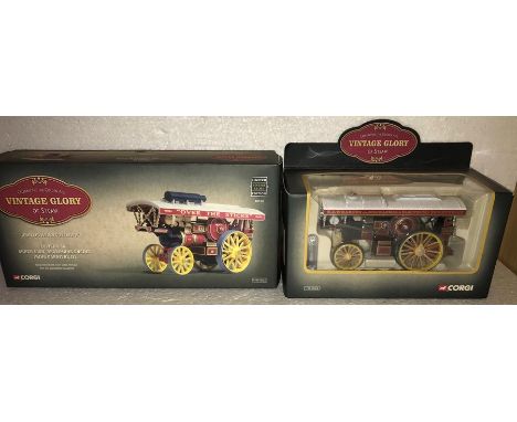 Two Corgi Vintage Glory of Steam limited edition 1:50 scale diecast model, John Fowler &amp; Co Leeds Ltd Fowler B6 ‘Super Li