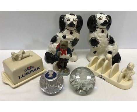 Miscellany to include Wedgwood Silver Jubilee 1952-1977 crystal paperweight together with limited edition paperweight commemo