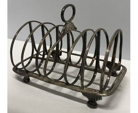Silver toast rack, Rebecca Emes and Edward Barnard. 258gms approx, slight a/f.