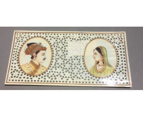 A 19th century Indian double portrait miniature on ivory