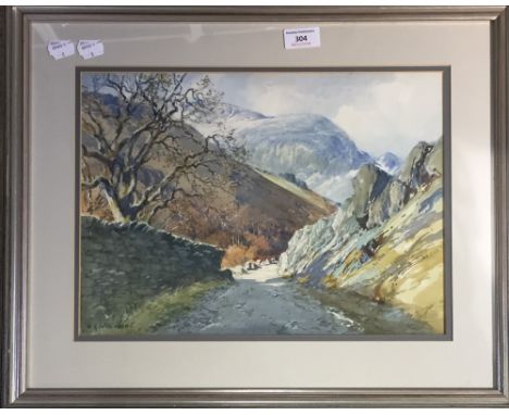 HENRY R WILKINSON (1884-1975) British, Mines Valley near Coniston, watercolour, signed, framed and glazed