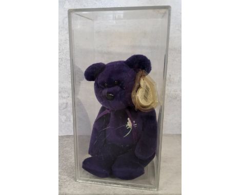 Princess Diana TY Beanie Baby First Edition. Circa 1997 - Retired, Made In Indonesia. Made With PVC Polyester Fibre &amp; PVC