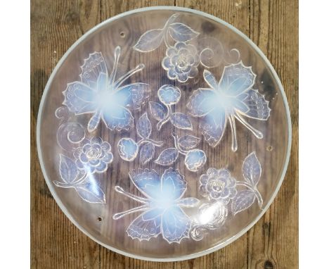 Amended descirption -&nbsp;&nbsp;a vintage French&nbsp;glass hanging ceiling light shade moulded in relief with roses &amp; b