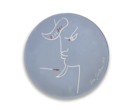 Jean Cocteau (1889-1963)Tête de chèvre-pied gravée sur bleu (Guédras 230) Signed recto, inscribed and numbered Edition Origin