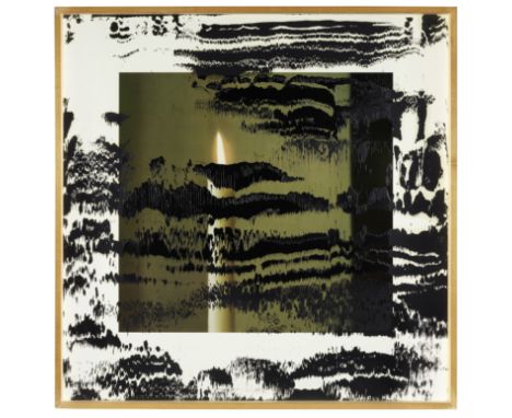 Gerhard Richter (born 1932)Kerze II  (Butin 66) Offset lithograph with black oil paint, 1989, on paper mounted to white plast