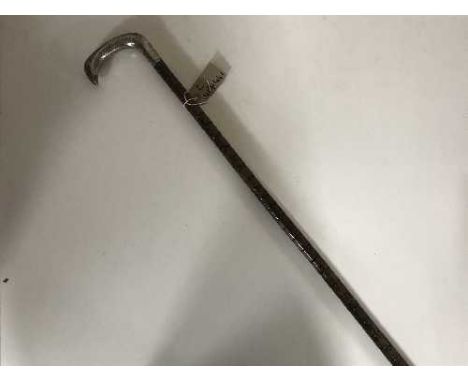 A silver handled walking stick