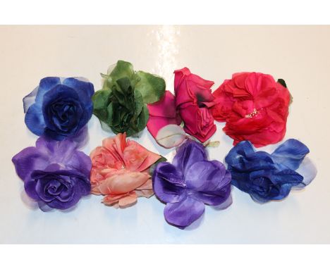 A box of vintage fabric roses 