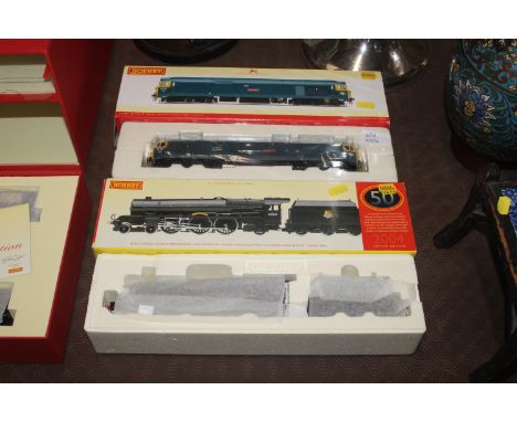 A Hornby OO scale model R2348/BR Co. Diesel Electric Resolution Class 50, with original box; and a limited edition Hornby OO 