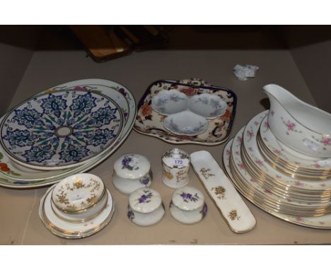 A mixed lot of vintage and retro ceramics including royal osbourne plates of varying size,Masons sandwich plate, trinket dish