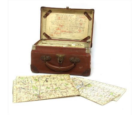 ORDNANCE SURVEY MAPS Of ENGLAND &amp; WALES: Military Edition. 39 linen backed folding coloured maps and 3 paper backs, plus 