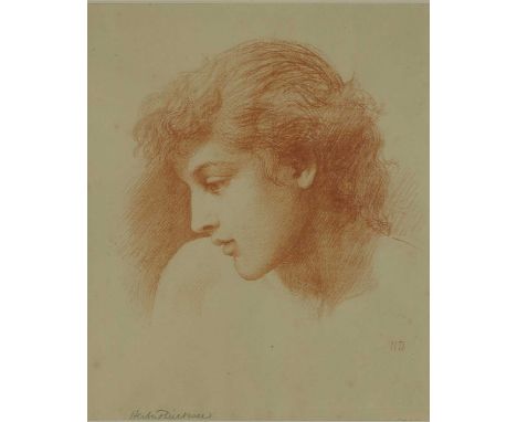 Herbert Thomas Dicksee RE (1862-1942) 'ELLA MARIA DICKSEE' (HEAD AND SHOULDERS PORTRAIT OF HIS WIFE) Stone lithograph in sepi