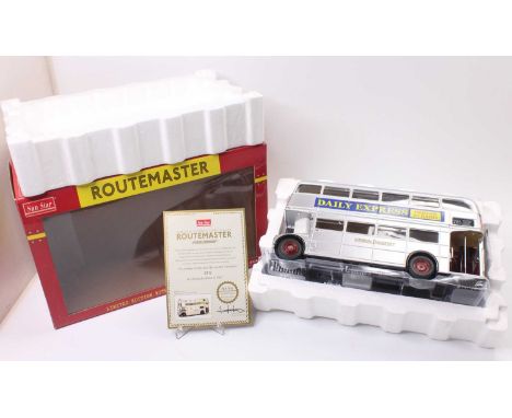 A Sunstar 1/24 scale limited edition model of a Daily Express Routemaster RM664 The Silver Lady double decker bus, limited ed