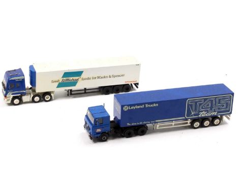 An ASAM Alan Smith Auto Models 1/48 scale white metal tractor unit and trailer group to include a Leyland 320 Tractor Unit T4