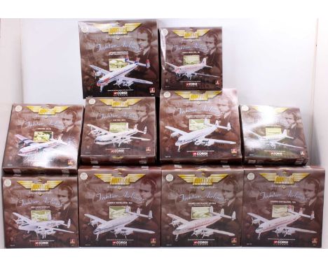 Corgi Aviation Archive 1/144th scale boxed aircraft group of 10, with examples including No. 47502 Lockheed Constellation "Qa