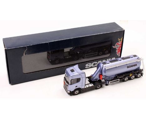 Tekno Scania 1/50th scale dealer promotional boxed No.2560938 model of a Scania R500 Tractor Unit with vacuum tanker trailer,