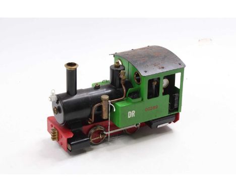 A Cheddar Model Iver 32mm scale radio controlled and gas powered live steam model, comprising of 0-4-0 configuration with gre