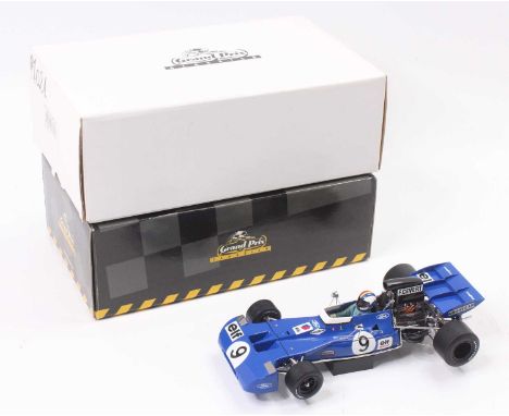 An Exoto Grand Prix Racing Legends 1/18 scale model of a Tyrrell Ford 003 No. 9 from the 1971 USA Grand Prix, appears as issu