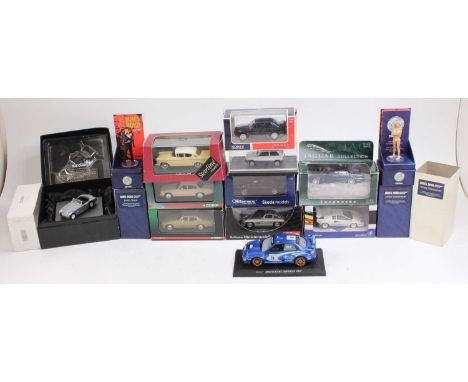 A collection of mixed 1/43rd scale modern issue diecast, with examples including a Schuco Mercedes Benz 300 SL, a Solido Lamb