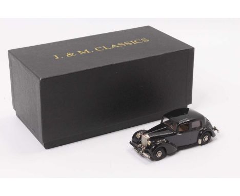 A J&amp;M Classics 1/43 scale white metal model of an Alvis TA14 saloon finished in black, limited edition No. 71, in the ori