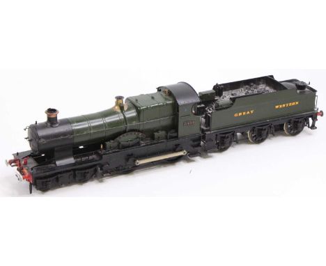 Unidentified make 0 gauge Great Western 4-4-0 Bulldog loco &amp; 6-wheel tender ‘Skylark’ 3451. All metal construction with f