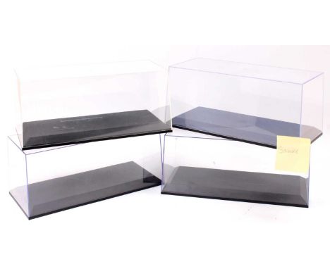 A large quantity of plastic and glass Auto Art, Franklin Mint, and similar model display cases suitable for 1/18th scale diec