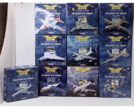 Corgi Aviation Archive 1/144th scale boxed aircraft group of 10, with examples including No. 47506 Lockheed Constellation, No