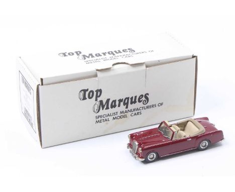 A Top Marques 1/43 scale resin and white metal hand crafted model of an Alvis TD convertible Series 1 1961 car, model No. HE1