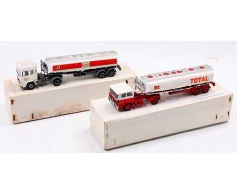 A pair of ASAM Alan Smith Auto Models 1/48 scale tractor unit and tanker trailer group, to include a Renault 4x2 tractor unit