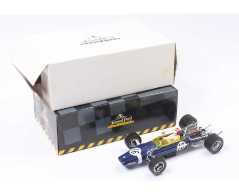 An Exoto Grand Prix Classics 1/18 scale model of a Lotus type 49 Grand Prix race car, finished in blue with racing No. 16 and