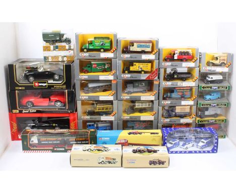 A collection of mixed modern issue diecast, with examples to include a Burago 1/18th scale Porsche 356 B Cabriolet 1961, a Co