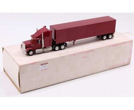 ASAM or similar 1/48th scale white metal and resin model of a International Eagle 6x4 Tractor unit with 40ft twin axle traile