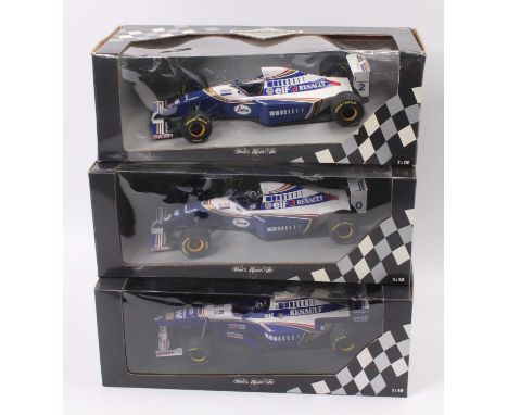 A Minichamps Grand Prix Series 1/18 scale box diecast group, to include a Damon Hill Williams Renault FW16 together with a Wi