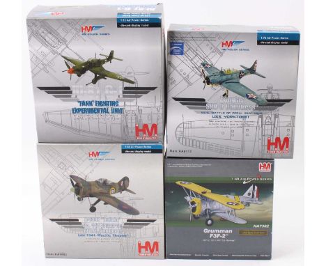 Hobby Master 1/72nd and 1/48th scale boxed aircraft group of 4 comprising a Douglas SBD3 Dauntless, a Junkers JU-87 G-1, a B-