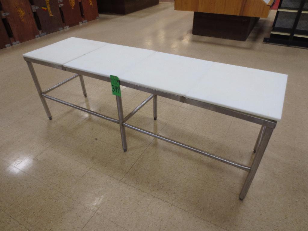 Stainless Steel Cutting Board Table, 7' x 2'