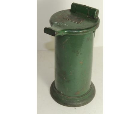 A Waterlow & Sons ticket press, green painted 23cms high