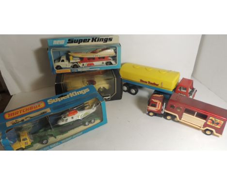 MATCHBOX - K-92 Helicopter Transporter in box; K-27 Powerboat and Transporter, boxed; Bburago Chevrolet Corvette in box and t