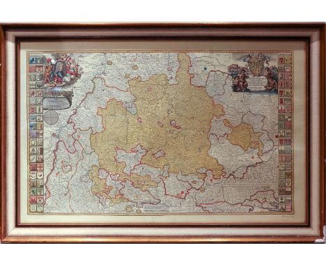 Württemberg  Ducatus Wurtenbergici. Reproduktionsdruck nach Karte von M. Joh. Mejer, verlegt bei Joh. B. Homann. 43×71 cm. Cp
