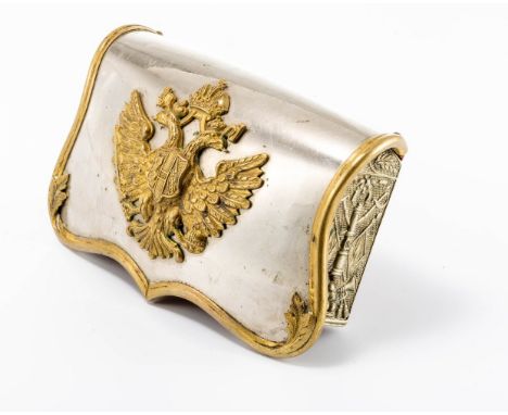 Österreich-UngarnKartuschenkasten für Offiziere   um 1900 Für die reitenden Truppen der K. u. K. Armee. Versilberter Metallde