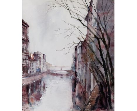 Schliebs, Walther (geb. 1902 Berlin) Berlin – Friedrichsgracht  Aquarell. Sign. u. dat. 1942. 50×41 cm. R.  Dazu:  Unbekannte