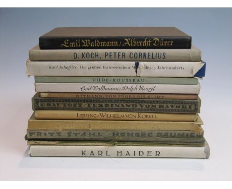 Zehn Bde. Künstlermonographien  Cornelis, v. Schwind, A. Neuhuys, H. Daumier, Feuerbach, H. Rousseau, W. v. Kobell, W. Leibl,