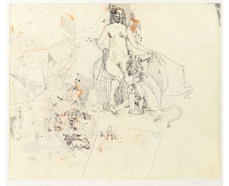 Castillo, Jorge (geb. 1933 in Pontevedra/Spanien) Blatt aus Mappenwerk: Die Liebenden   Mit 13 Originalradierungen (1973), Ge